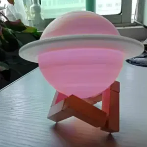 3D Saturn Lamp Home Decoration Bedside Night Light With Base (1 pc / Multicolor) ( multicolor, Standard ).