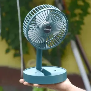 Telescopic Foldable Mini USB Desk Fan – Adjustable Portable Table Fan with Quiet Cooling for Home, Office & Travel ( green, OS )