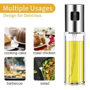 100ml Glass Oil Sprayer Dispenser Refillable Cooking Spray Bottle for Kitchen Use ( default, Standard ).