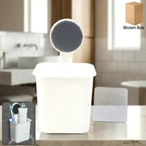 Wall Mounted Toothbrush Holder – No-Drill Space Saving Bathroom Organizer ( default, OS )