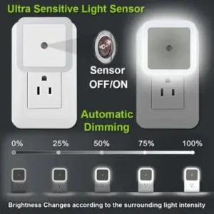 Smart LED Night Lamp Sensor Light Automatic On Off Plug in Night Light for Bedroom Hallway Stairs Kitchen Bathroom (Multicolor) ( default, OS )