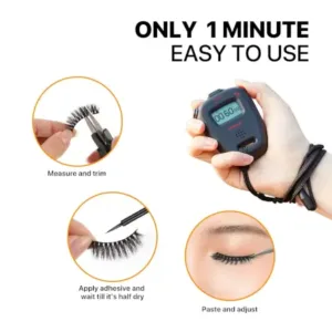 3D Mink Eyelashes Set – Lightweight Full Volume Lashes ( default, OS )
