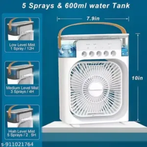 Portable Mini Air Cooler with Mist Spray & Type-C Charging ( default, Standared )