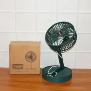 Telescopic Foldable Mini USB Desk Fan – Adjustable Portable Table Fan with Quiet Cooling for Home, Office & Travel ( green, OS )
