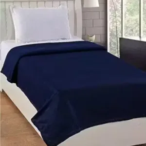 Plain Light Weight Polar Fleece Single Blanket ( blue, OS )