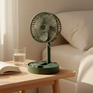 Telescopic Foldable Mini USB Desk Fan – Adjustable Portable Table Fan with Quiet Cooling for Home, Office & Travel ( green, OS )