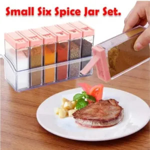 Spice Jar Set (6 Pieces) - Cereal Dispenser with Easy Flow Storage for Spices, Cereals, and More ( default, Standard ).