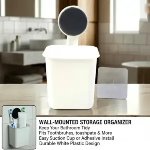 Wall Mounted Toothbrush Holder – No-Drill Space Saving Bathroom Organizer ( default, OS )