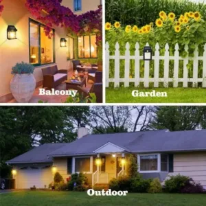 Solar Wall Lights / Lamp Outdoor, Wireless Dusk to Dawn Porch Lights Fixture, Solar Wall Lantern with 3 Modes & Motion Sensor, Waterproof Exterior Lighting with Clear Panel (1 Pc ) ( default)
