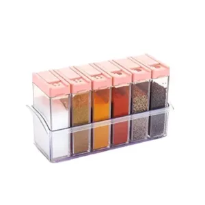 Spice Jar Set (6 Pieces) - Cereal Dispenser with Easy Flow Storage for Spices, Cereals, and More ( default, Standard ).