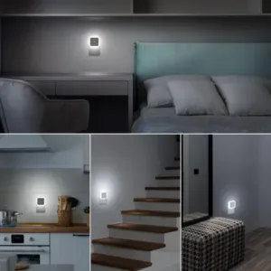 Smart LED Night Lamp Sensor Light Automatic On Off Plug in Night Light for Bedroom Hallway Stairs Kitchen Bathroom (Multicolor) ( default, OS )